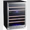 Edgestar 24 Inch Wide 46 Bottle BuiltIn Dual Zone Wine Cooler with Reversible Door and LED Lighting CWR462DZ - alternate 1